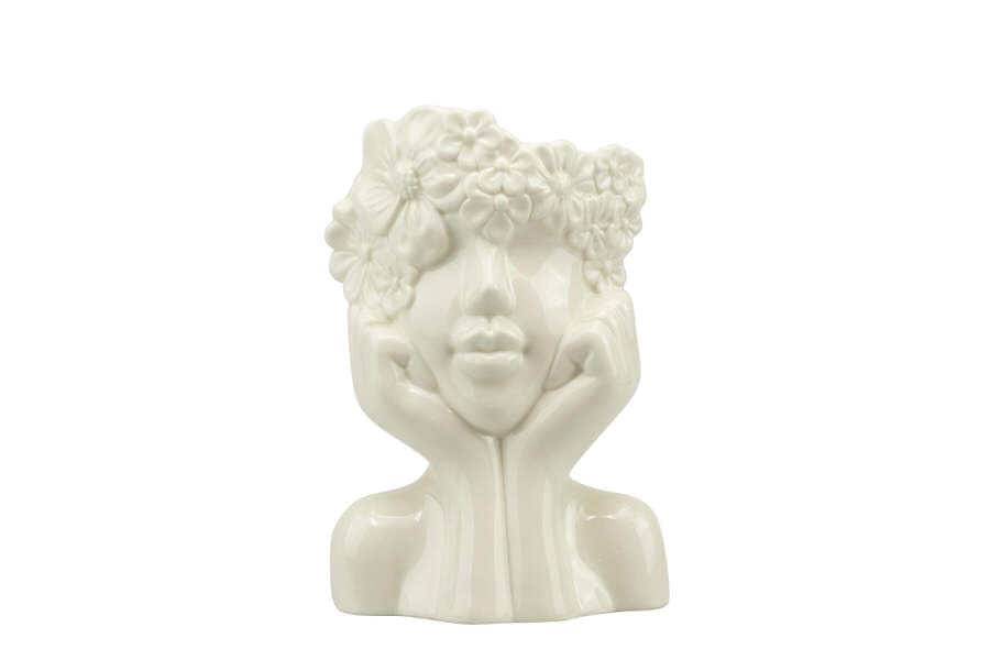 Vase visage porcelaine cadeau idéal décoration florale Harmony
