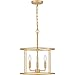 Quoizel ABR2814AB Abner Transitional Industrial-Inspired Pendant Ceiling Light Fixture, 3-Light 180 Total Watts, 18" H x 14" W, Aged Brass