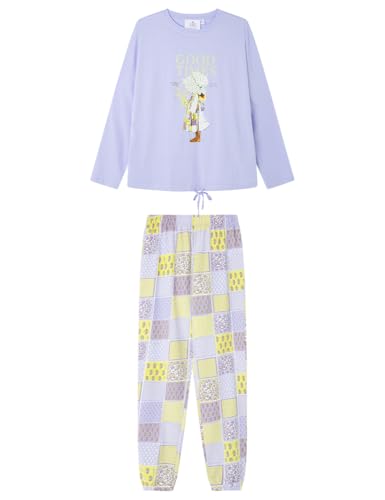 Women'secret Long Pyjama MULTILICENSE Nostalgia Holly Hobbie Pijamas, Morado, S para Mujer