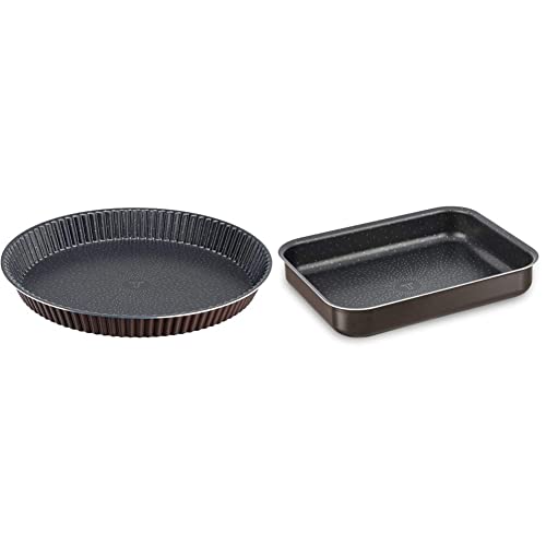 Tefal Perfectbake Moule A Tarte 30cm Aluminium 100% Recyclé J5548402, fabriqué en France & Success Plat Mini Four Aluminium J1600502, fabriqué en France
