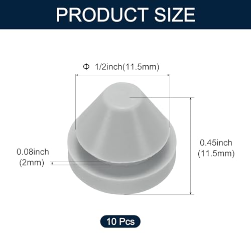 Image of uxcell 10pcs 1 /2 Inch (11.5mm) Silicone Grey Hole Plugs