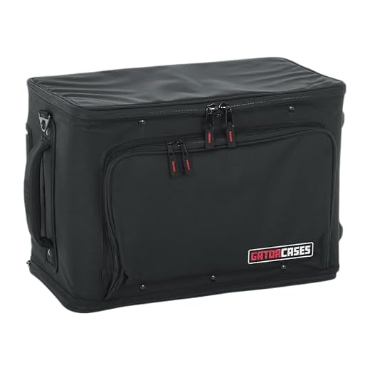 Gator Cases Lightweight Rack Bag with Removable Shoulder Strap, Pull handle, and Wheels, 4U Rack - 12.5" Rackable Depth (GR-RACKBAG-4UW)