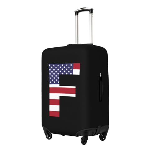 Us Flag Letters F Travel Luggage Cover Suitcase Protector Bag,Double-Sided Printed Fits 18-32 Inch Luggage,Suitcase Sleeve For Kid And Adult,Medium2