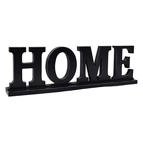 rainbow handcrafts Black Wooden Cutout Letters Sign Home DÃ©cor Kitchen Tabletop Counter Cabinets Fireplace Mantel Centerpiece Decor Free Standing Rustic Wood Cutout Letters Accents