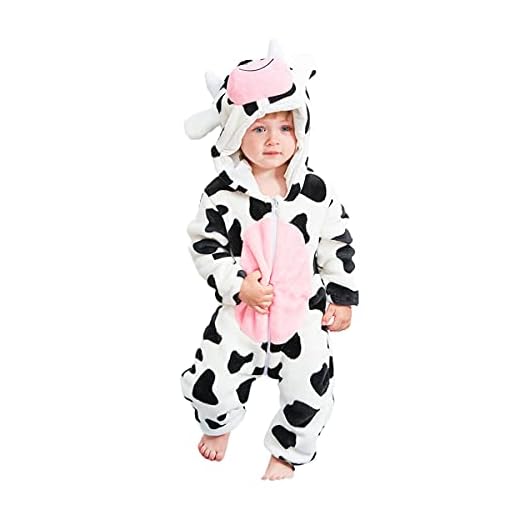 DEBAIJIA Bebé Mameluco 0-36M Niños Niñas Invierno Pelele Franela Traje de Animales Ropa con Capucha Cálido Lindo Pijama (Blanco-120)