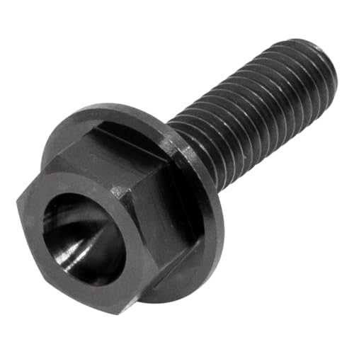 チタンボルト M6×20 P1.0 ブラック 64チタン フランジボルト FULLスレッド 全ネジ バイク パーツ 自転車 ボルト 軽量化