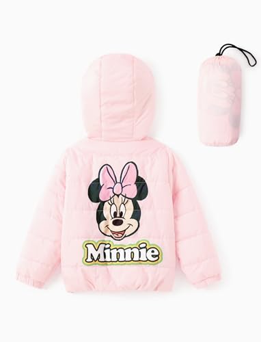 Disney Frozen Elsa Princess Belle Moana Minnie Toddler Girl Puffer Jacket Lightweight Packable Warmth Winter Coat 2-10 Years2