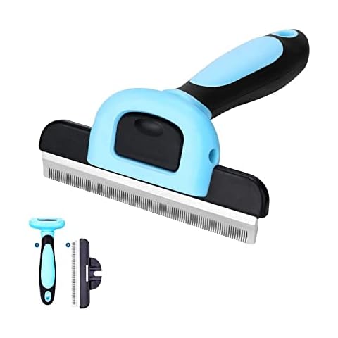 MEILAIMDY Self Cleaning Pet Grooming Brush Effectively Reduces Shedding by Up to 95% Professional Undercoat Deshedding Tool for Dogs and Cats Removes Loose Hair with Detachable Head Design(Blue) Cover