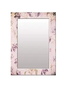999STORE Printed Bathroom Big Mirror Bathroom Mirrors for Wall Purple Flower washroom Bathroom Mirror (MDF_14X20 Inches) MirrorSMP82