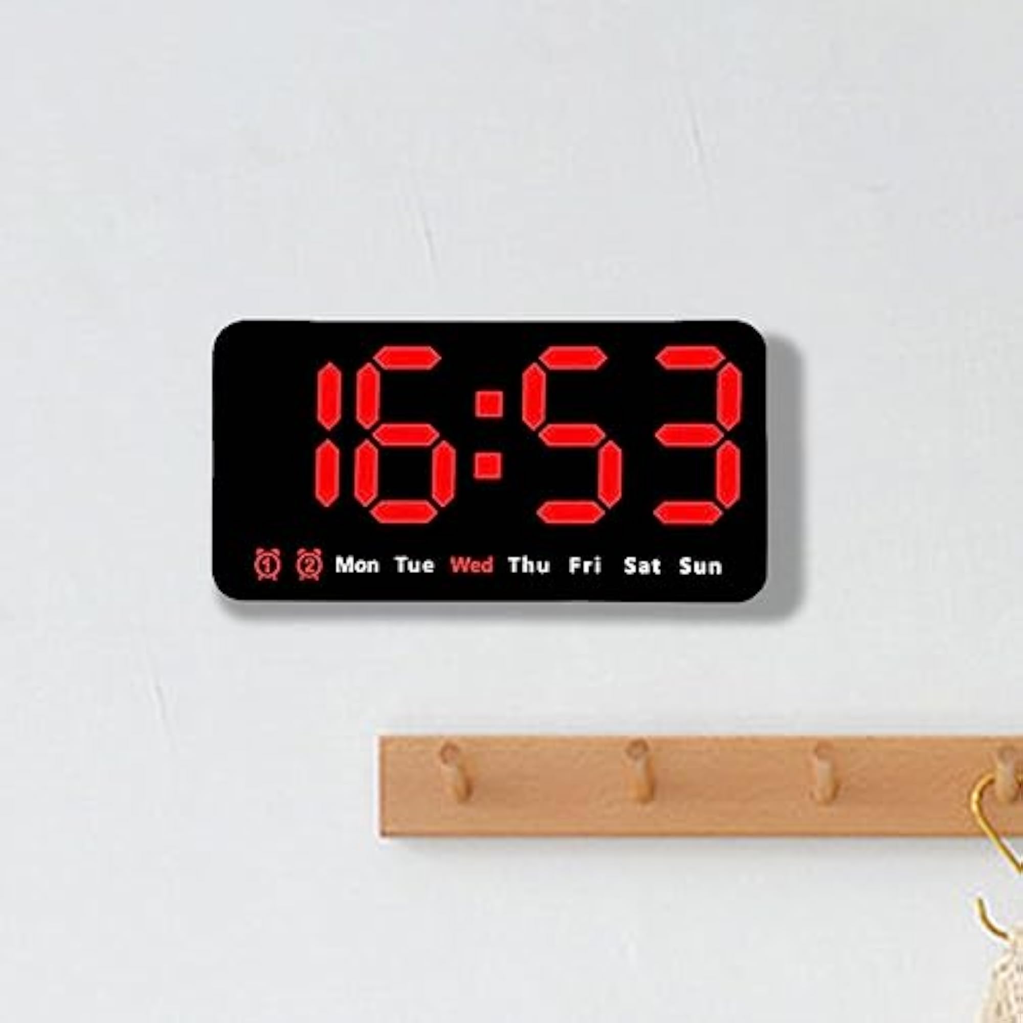 TRENDIVIBE Desk Digital Clock, Dimmable LED Alarm Clock