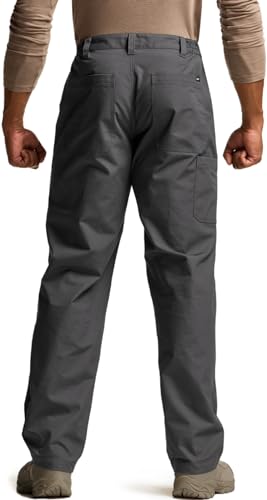 Image of CQR Men's Quick Dry Work Pants, Water Resistant Outdoor Tactical Pants, Lightweight Stretch Cargo Hiking Pants