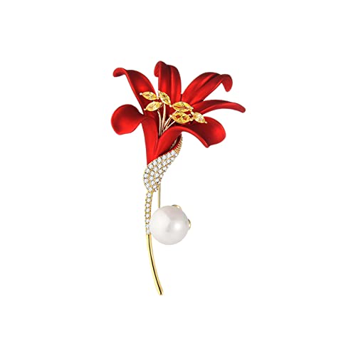 Broche fleur de lys rouge pour sublimer vos tenues de fête