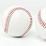 TOGEVAL 2 Stück Trainings Baseball aus Weichem Füllmaterial Tragbarer Baseballball für Outdoor Schlag und Übungsball Handgemachter Weißer Baseball für Sporttraining