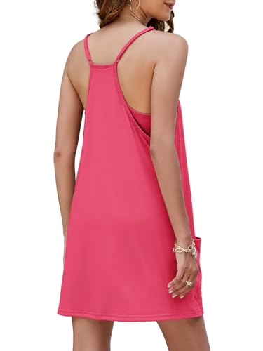 Image of Nirovien Womens Tennis Dress Workout Mini Dress with Shorts Sleeveless Spaghetti Straps Golf Athletic Dresses