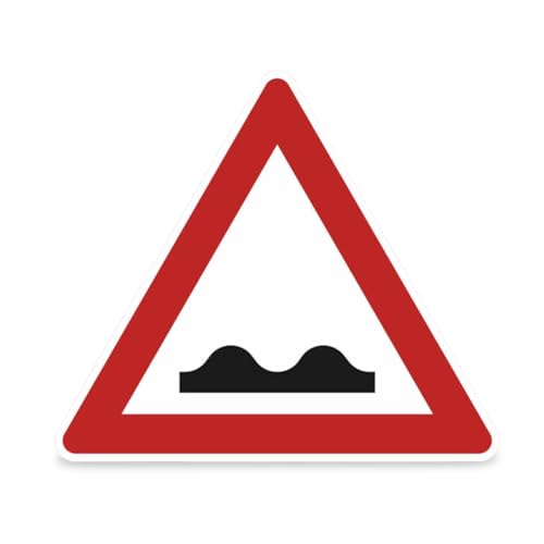 Verkehrszeichen - StVO Unebene Fahrbahn (Temposchwelle, Fahrbahnschwelle, Bremsschwelle) Größe (SL): 63,0 cm Aluminium, Typ1, retroreflektierend ausgerüstet