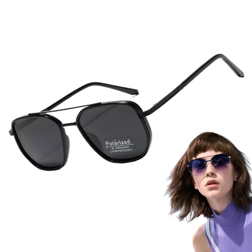Gafas de sol polarizadas, gafas de sol con montura cuadrada, montura ligera para hombre, adecuadas para viajes al aire libre, festival de música, bodas, vacaciones, sesiones de fotos, Negro , ver