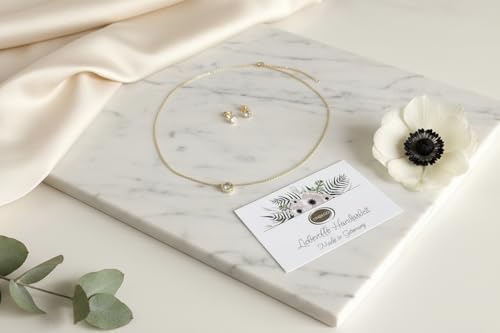 Dezentes Brautschmuck Set Gold – Halskette & Ohrringe mit Zirkonia – Eleganter Strass Schmuck Damen – Hochzeit Brautjungfer Standesamt Geschenk – Bild 8