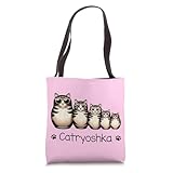 Catryoshka Cute Cats Matryoshka Russian Nesting Doll Set Tote Bag