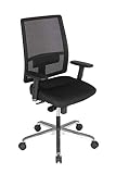 NOWY STYL BIZZI Mesh FST Tissu Noir-synchrone-Base alu Poli-accotoirs 3D Inclus-Glissière d'assise, 70 X 70 X 100 cm