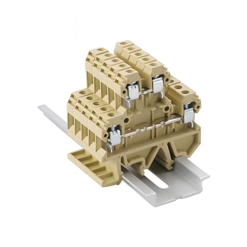 10Pcs Din Rail Wire Conductor DK-4Q/35 Connector Feed Through Double Tier Terminal Block Multi Conductor DK4Q/35
