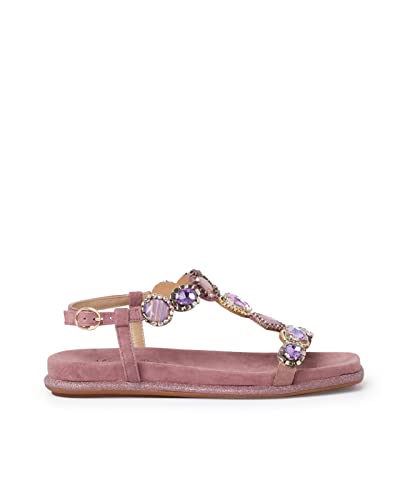 Sandalo da donna piatto in pelle V22420 Suede