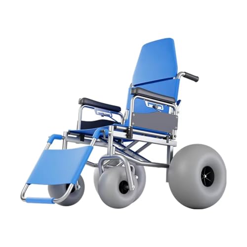 柔らかい砂浜用ビーチ車椅子、バルーンタイヤ付きビーチチェア、快適なシート、高齢者や子供が押しやすい、330ポンドの容量