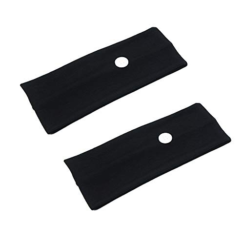 2 Pcs Headbands with Button for Face Cover, Non Slip Yoga Hair Bands Accessories for Women Girls