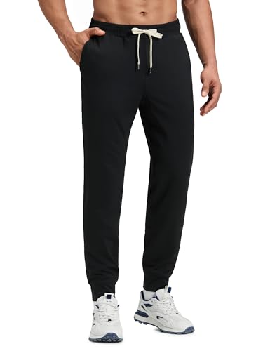 CRZ YOGA Performance Joggers for Men 29 - Breathable Sweat-Wicking Workout Athletic Casual Pants with Pockets Black Medium