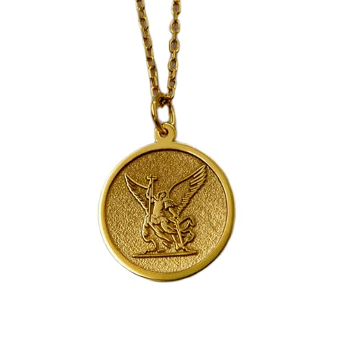 Pendentif archange Michel 24mm : le cadeau mixte idéal en argent plaqué or