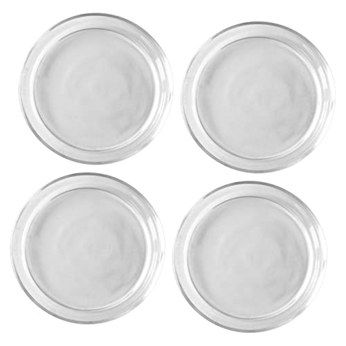 COLLBATH 4pcs Mini Dip Plates Tea Cups and Saucers Mini Prep Bowls Seasoning Plate Practical Condiment Bowls Snack Plate Vinegar Mini Containers Condiment Dishes Transparent Glass