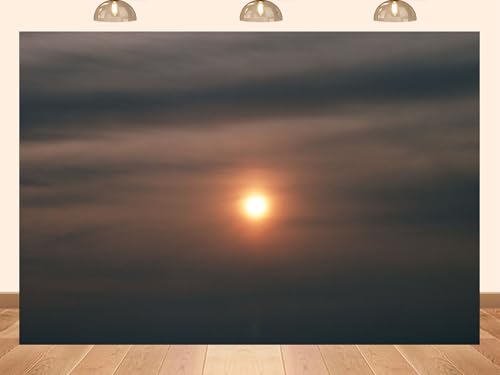 PEKRU 5x4ft Fabric Sunrise Sky Clouds Backdrop Pastel Dawn Clouds