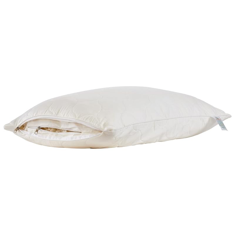 Sleep & Beyond MyWoolly Pillow – Adjustable 100% Natural Wool-Filled Bed Pillow with Washable Cotton Sateen Cover, Breathable & Temperature-Regulating for Superior Neck Support - Standard 20x26 Inches