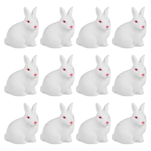 MEISH 12pcs Easter Bunny Rubber Ducks Rubber Bath Bunny Toys Funny Squeaky Rabbit Toys Easter Rubber Bunny for Kids Baby