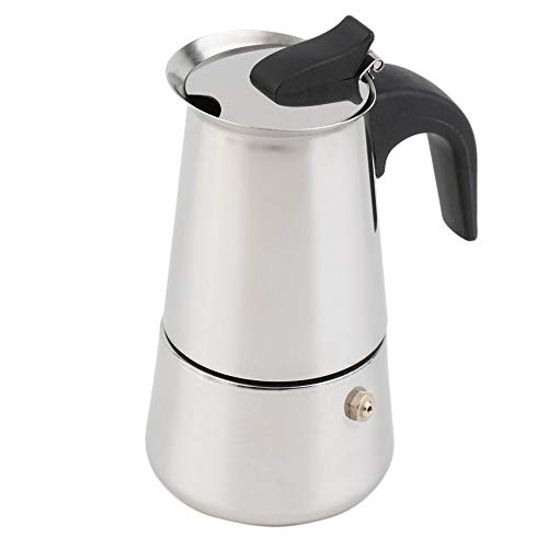 Espresso Kaffeemaschine 2/4/6-Cup Percolator Herd Kaffeemaschine Moka Espresso Latte Edelstahl Topf heiße Kaffee backen,Silber