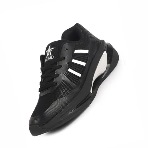 Image of FAUSTO Men's Breathable Sport Shoes|KPU Upper and Anti-Skid Bounce Back Phylon Sole|Athleisure Running Shoes|Lace Up Walking Shoes|Gym Shoes