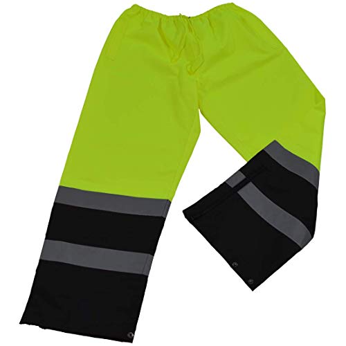 212 Main Rain Pants ANSI-ISEA 107-2004 Class E Waterproof Drawstring Lime & Black - Large