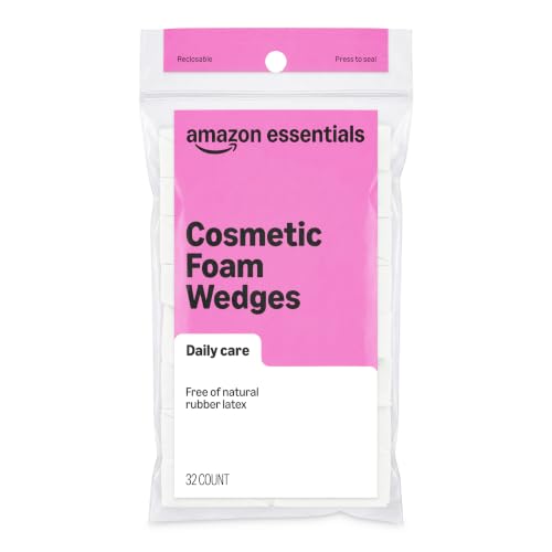 Amazon Essentials Cosmetic Foam Wedges For Makeup 32 Count (Previously Amazon Basics)