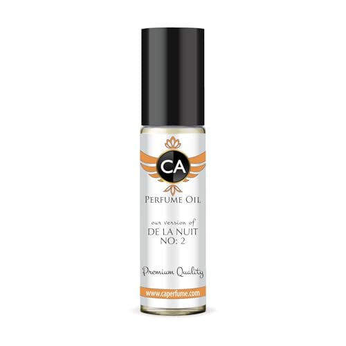 CA Perfume Impression of De La Nuit No:2 Unisex Fragrance Oil Amber Vanilla Scent Long Lasting Perfumes for Women &amp; Men Travel Size TSA Ready Mini Parfum Body Oil Roll-on 0.33 Fl Oz 10ml