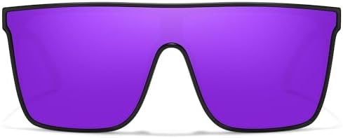 Trendy Square Oversized Sunglasses for Women Men Retro Flat Top Shield Sun Glasses UV Protection Once Piece Lens