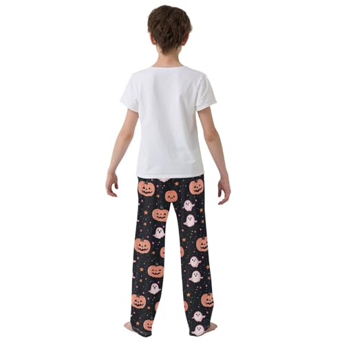 Boys' Pants Halloween Pumpkin Ghosts Dots Long Bottoms Jogger Pants Elastic Waist Trousers with Pockets S-XL3