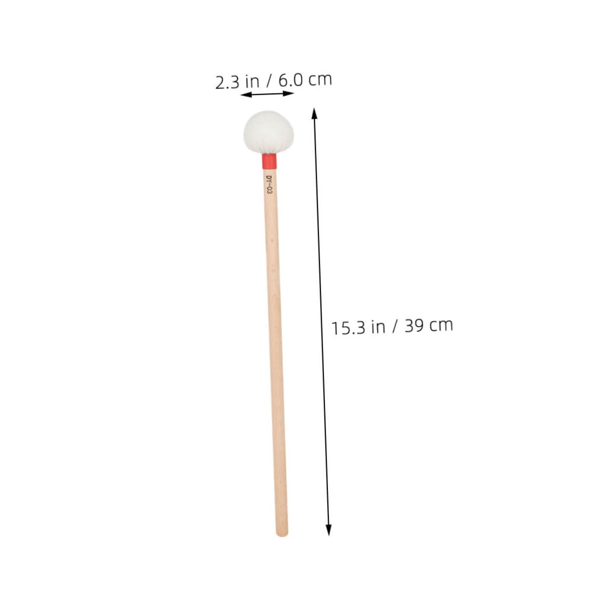 Cabilock 4pièces Baguettes de Batterie Feutre Blanc Manche Bois pour Timbales Xylophone et Percussion