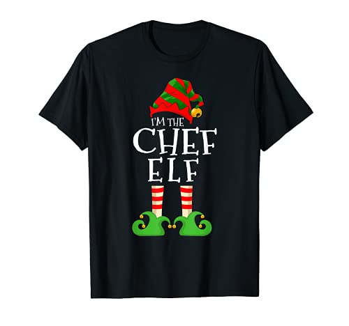 Costume da pigiama natalizio divertente con scritta in inglese I'm The Chef Elf Maglietta