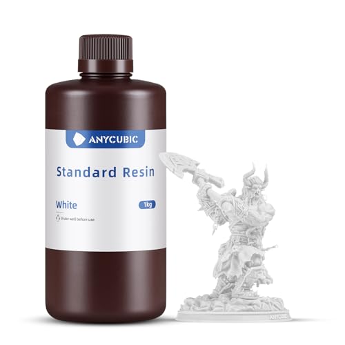 ANYCUBIC 3D Printer Resin 1KG, 405nm SLA UV-Curing Resin, High Precision & Rapid Photopolymer for LCD/DLP/SLA 3D Printing(White, 1kg) 1000g White