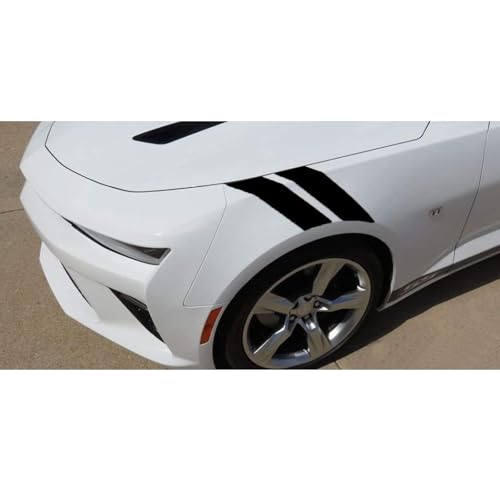 Image of x xotic tech 4pcs Car Fender Stripes Hash Marks KK Vinyl Sticker Universal for Car Truck SUV Auto Bumper Racing Stripe Decal (Matte Black)