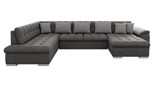 Mirjan24 Eckcouch Ecksofa Niko, Design Sofa Couch mit Schlaffunktion U-Sofa Große Farbauswahl Wohnlandschaft (Ecksofa Rechts, Lux 06 + Lux 06 + Lux 05)