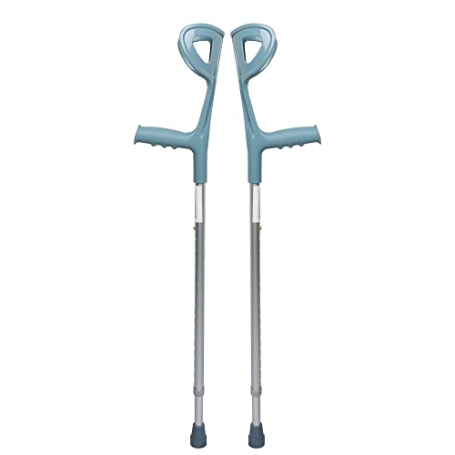 Rehamo Lightweight Elbow Crutches For Elderly Disabled Seniors & Adults | Adjustable Aluminum Alloy Handicap Crutches | Most Comfortable Mobility Crutches with Height Adjustment - 1 Pair