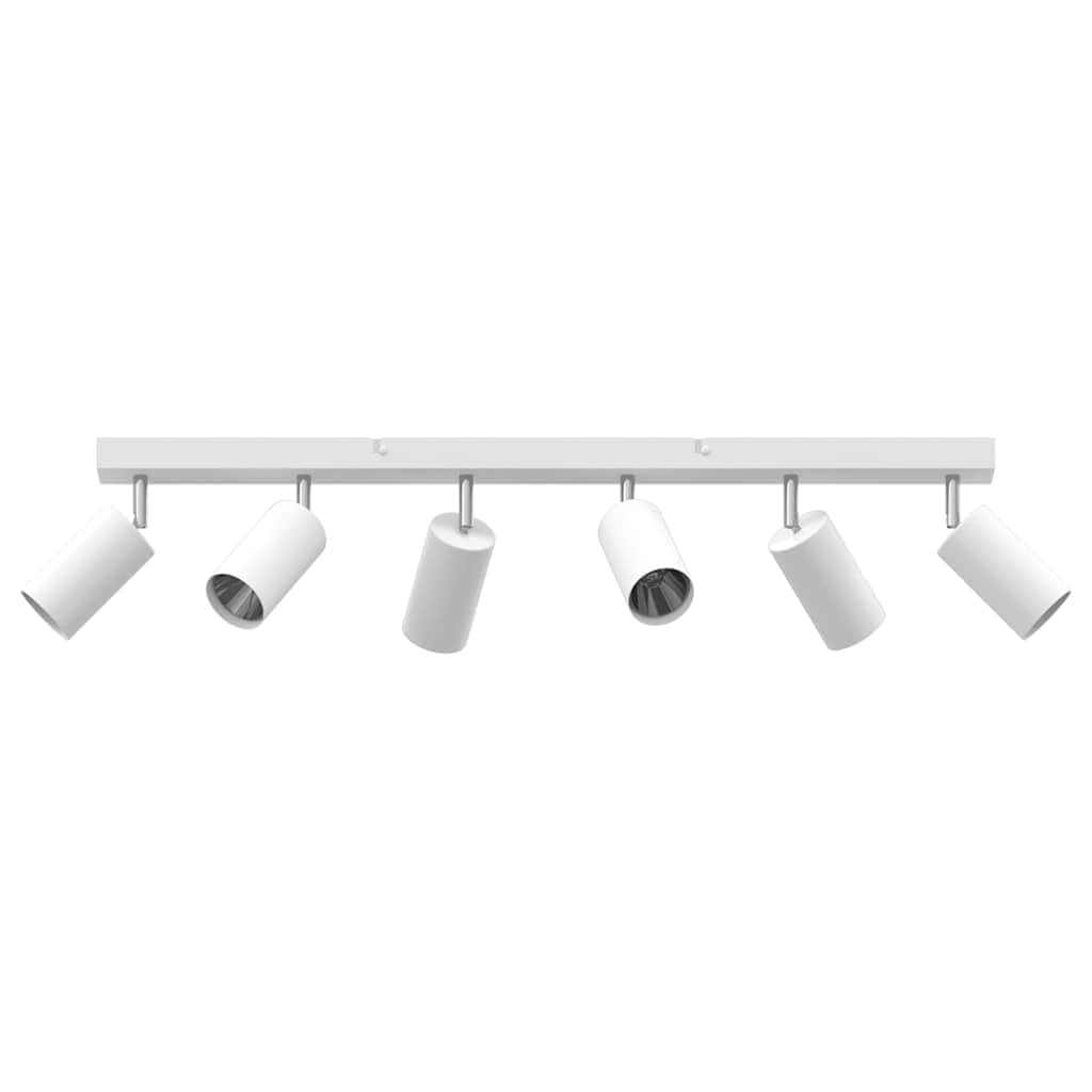 vidaXL Foco de techo con focos Blanco 73 x 6 x 16 cm Metal | Tiene 6 luces ajustables para que las uses como quieras, Diseñado para ahorrar energía sin perder brillo,