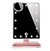 FENCHILIN Vanity Mirror with Lights Bluetooth Lighted Makeup Mirror Touch Screen Wireless Audio Speaker Dimmable Light Detachable 10X Magnification Rechargable Power (Rose Gold)