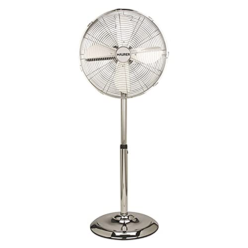 Maurer 2170129 - Ventilador Pie, 1.25 m, Alto Cromo