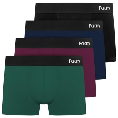 FALARY Boxershorts Herren Männer Unterhosen Men Retroshorts Unterwäsche Underwear Boxer Trunk Baumwolle Ohne Kratzenden Zettel 4er Pack Sportunterhosen Mehrfarbig XXL